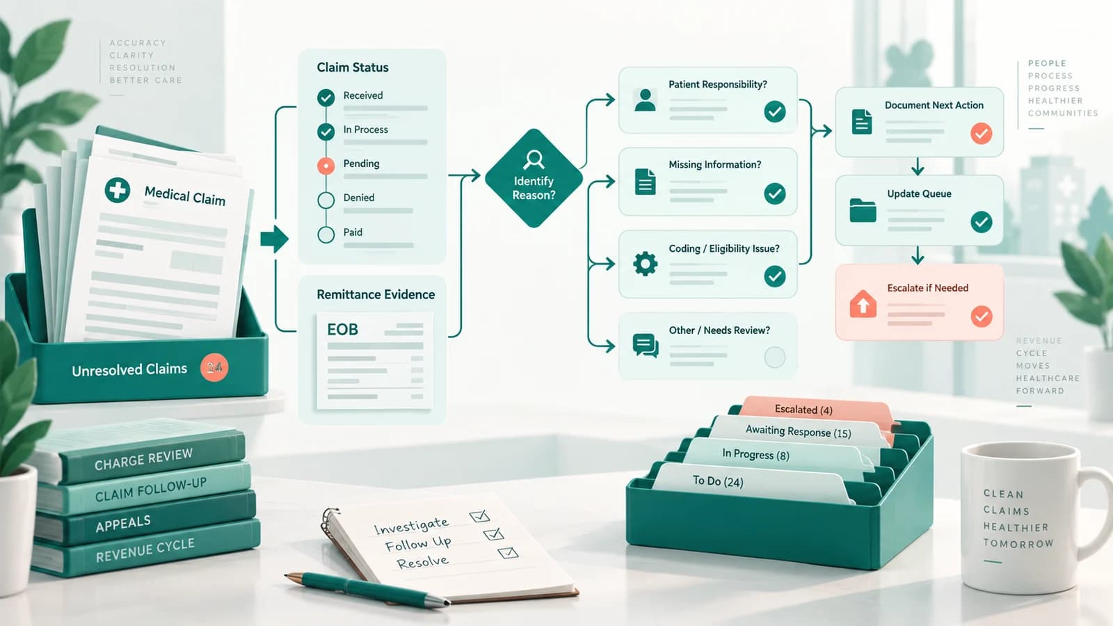Medical Billing AR Follow-Up Jobs: Read the Claim Queue illustration for Health Admin Jobs